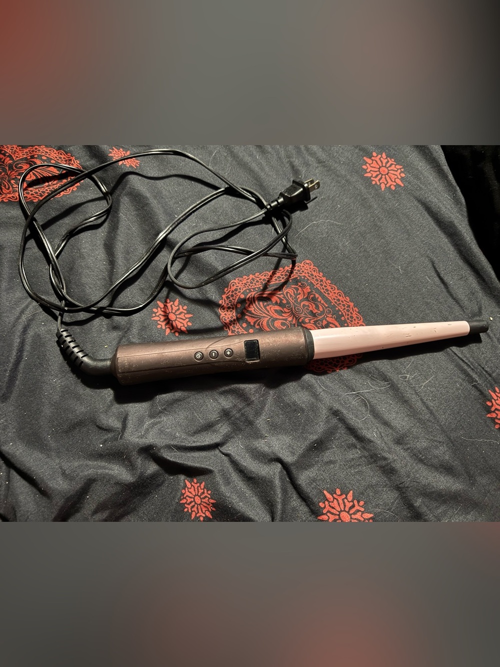 Pink Tapered Curling Wand with Digital Controls